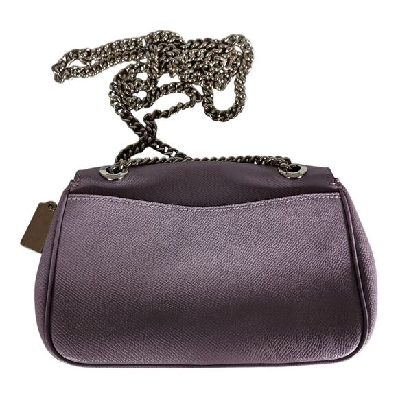Coach Mini Cassidy Crossbody Bag F77974 Purple Lavender Leather Silver Chain - Picture 7 of 15